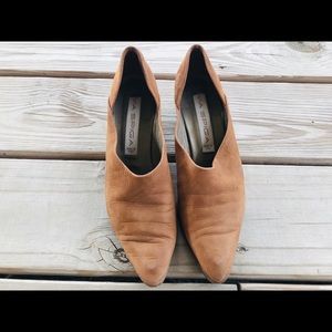 Italian Via Spiga Tan Soft Leather Slip-Ons Sz 8